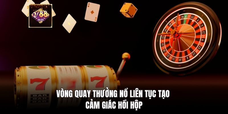 Vòng quay thưởng nổ liên tục tạo cảm giác hồi hộp